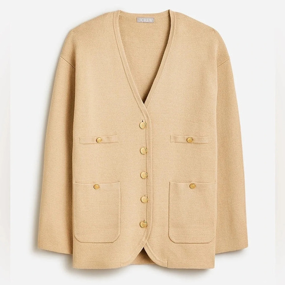 J. Crew Spring 2024 Long V-neck sweater blazer BX466 - Picture 1 of 14